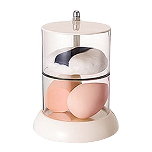 Puderquaste Organizer Multi Layer Body Puderquaste Schublade, Puderquaste und Container, Kunststoff weiß drehbar Container (2 Ebenen) von BSTCAR