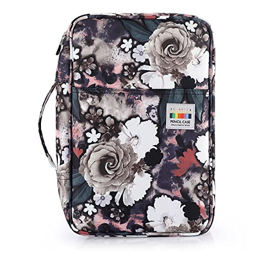 BSTKEY Federmäppchen für Buntstifte, große Kapazität, 300 Fächer, Stiftehalter, Stifteetui, Schreibwaren-Organizer-Tasche, Grau Rose, modisch von BSTKEY