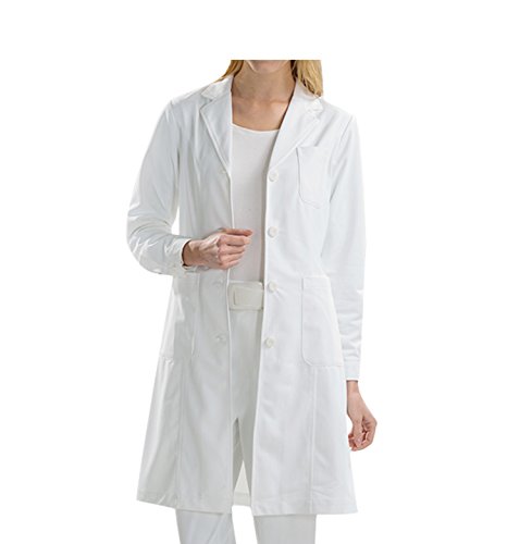 BSTT Damen Laborkittel Weiß Medizin Arbeitskleidung Uniformen verbesserung Geknöpfte Dicke, XL, Dicke Materia von BSTT
