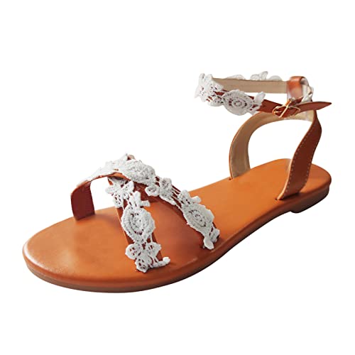 BSWFA Damen Sommer Freizeit Zehentrenner Plateau Wandersandalen RöMersandalen mit offener Zehenpartie Strandschuhe Hausschuh für Sport Strand Wassersport Walking Sandalen Bequeme Sandalen Damen von BSWFA