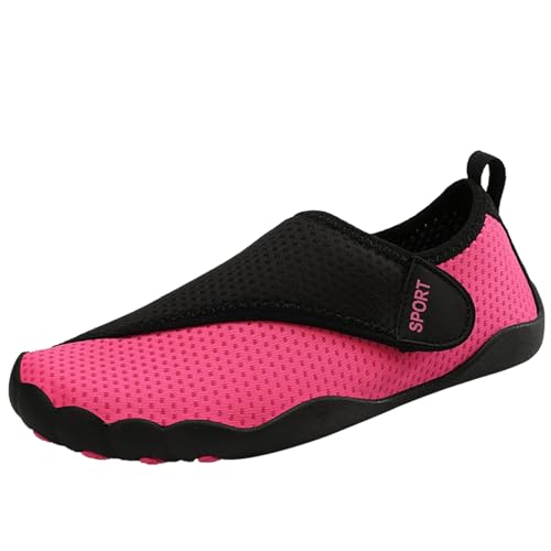 BSWFA Flussverfolgungsschuhe für Damen, atmungsaktiv, zum Schwimmen, Tauchen, Waten, fünf Finger, Schuhe, schnell trocknend, Strandschuhe für Paare Damen Keilabsatz Schuhe Winter (Hot Pink #7, 41) von BSWFA