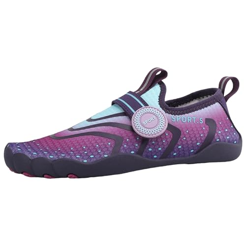 BSWFA Flussverfolgungsschuhe für Damen, atmungsaktiv, zum Schwimmen, Tauchen, Waten, fünf Finger, Schuhe, schnell trocknend, Strandschuhe für Paare Damen Keilabsatz Schuhe Winter (Purple #2, 38) von BSWFA