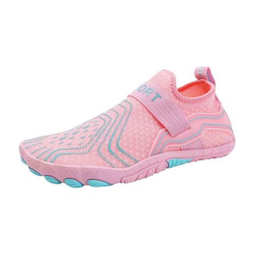 BSWFA Outdoor-Bergsteiger- Flussverfolgungsschuhe für Herren, leichte schnell trocknende Watschuhe für den Strand, Schnorcheln, Fünf-Zehen-Schuhe Damen Keilabsatz Schuhe Winter (Pink #1, 37) von BSWFA