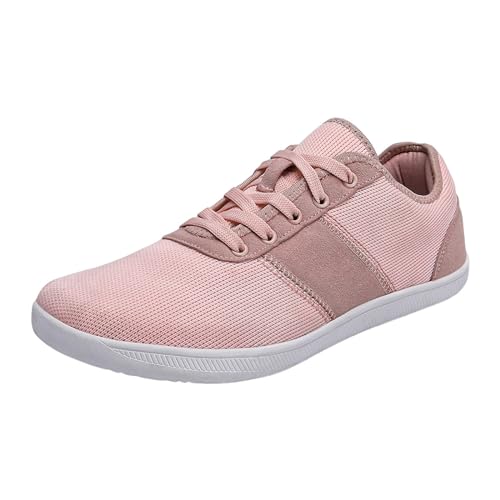 BSWFA Paar Slip-On-Schuhe für die Arbeit, rutschfeste Turnschuhe, Wanderschuhe Schuhe Herren Sneaker Niedrig (Pink #1, 41) von BSWFA
