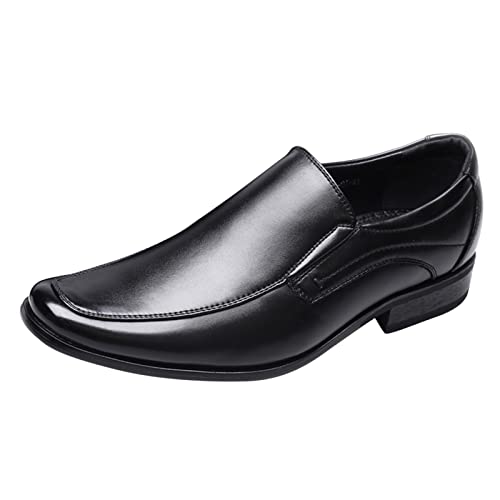 BSWFA Schuhe Herren Herbst Business Atmungsaktive, Bequeme Business-Slip-On-Arbeits- und Freizeitschuhe aus einfarbigem für Herren Schuhe Herren Schwarz 47 (42, Schwarz) von BSWFA