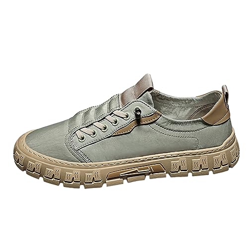 BSWFA Schuhe Herren Schwarz 46 atmungsaktiv, Herrenschuhe, modische und vielseitige Freizeit-Boardschuhe Militär Schuhe Herren Winter (Green, 43) von BSWFA