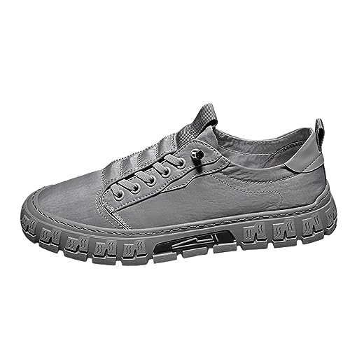 BSWFA Schuhe Herren Schwarz 46 atmungsaktiv, Herrenschuhe, modische und vielseitige Freizeit-Boardschuhe Militär Schuhe Herren Winter (Grey, 44) von BSWFA