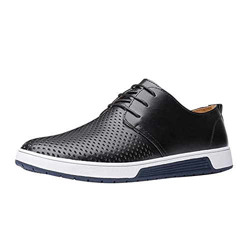 BSWFA Schuhe Ultra 20 Herren Sommer Hohl Stil Feste Schuhe Freizeit Herren Business Atmungsaktive Sommer Herren Lederschuhe Schuhe Herren 48 Wasserfest (42, Schwarz) von BSWFA