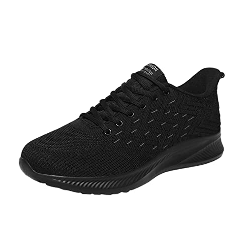 BSWFA Sommer Herren groß Laufschuhe Fitnessschuhe Bequeme Atmungsaktive Laufschuhe Weich Leicht Barfußschuhe mit rutschfest Sohle für atmungsaktiv Leicht Mesh zumLaufen Wandern Arbeiten (Grey, 44) von BSWFA