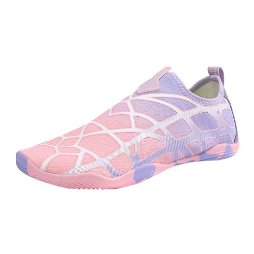 Couples schuhe Outdoor Herren Surf Schuhe Strandschuhe Schne Trocknend Drainagelöcher Strand Schwimmschuhe Meeresschuh Surfschuhe Poolschuhe Unisex Barfußschuhe für Kajakfahren Fitnessstu (a-Pink, 43) von BSWFA