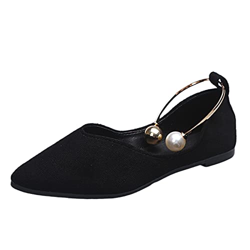 Damen Stilvoll Freizeitschuhe Limp Heel Freizeit Einzelne Out-Runde Freizeitschuhe Leichtgewichts Atmungsaktiv Bequem Wanderschuhe Mund Outdoor Casual Schuhe Mit 2Farben Größe:40-42EU (Black, 40) von BSWFA