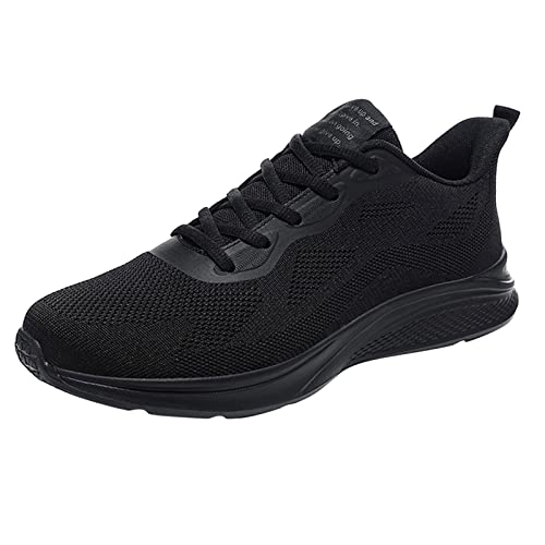 Design Schuhe Herren Schnüren Einfarbig Lässige Mode Einfache Schuhe Laufschuhe Herren Wasserdicht Schuhe (Black, 41) von BSWFA
