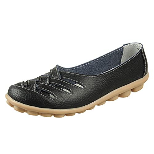 Fashion Leichtgewichts Atmungsaktiv Walkingschuhe Krüppelabsatz Einzelne Freizeitschuhe Freizeit Damen Leichtgewichts Atmungsaktiv Weich Leicht Schuhe rutschfest StraßenlaufschuheWeich (Black, 41) von BSWFA