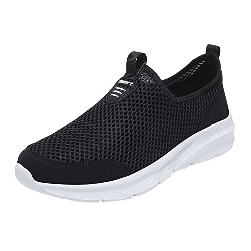 Herren Stilvoll Turnschuhe Mesh Freizeit Leichtgewichts Atmungsaktiv Bequem Walkingschuhe Laufschuhe Freizeitschuhe Straßenlaufschuhe Wanderschuhe Workout Jogging Outdoor Running (White, 43) von BSWFA