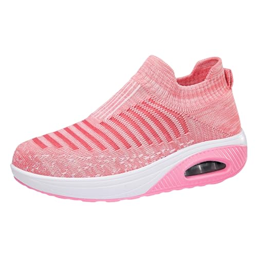 Outdoor Frauen Schuhe Atmungsaktive Farbe Sport Mesh Runing Solide Schuhe Leinenschuhe Damen Schuhe (15-Pink, 39) von BSWFA