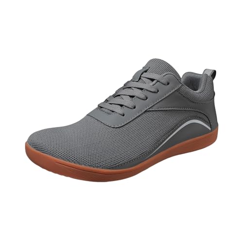 Paar Mesh-Sport-Freizeitschuhe, atmungsaktiv, Flacher Boden, leicht, Bequeme Wanderschuhe in Übergröße Schuhe Herren Sneaker Niedrig (Grey #2, 45) von BSWFA