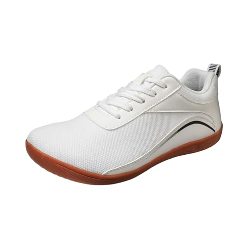 Paar Mesh-Sport-Freizeitschuhe, atmungsaktiv, Flacher Boden, leicht, Bequeme Wanderschuhe in Übergröße Schuhe Herren Sneaker Niedrig (White #2, 39) von BSWFA