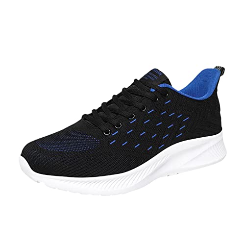 Sommer Herren groß Laufschuhe Fitnessschuhe Bequeme Atmungsaktive Laufschuhe Weich Leicht Barfußschuhe mit rutschfest Sohle für atmungsaktiv Leicht Mesh zumLaufen Wandern Arbeiten (Blue, 44) von BSWFA