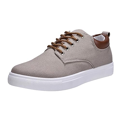 Stilvoll Herren Segeltuchschuhe Mesh Fitnessschuhe Leicht Atmungsaktiv Wanderschuhe Retro Hundert Flut Schuhe FreizeitschuheTrekkingschuhe Absatz flache Traillaufschuhe Straßenlaufschuhe (Grey, 44) von BSWFA