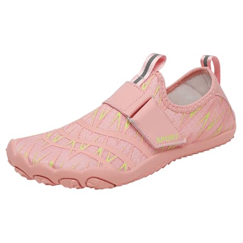 Strandschuhe für Männer Frauen, Sand, Outdoor, Wasser, Waten, rutschfest, schnell trocknend, Schwimmen, Angeln, Tauchen, weiche Sohlen, Schneiden, Meer- Damen Keilabsatz Schuhe Winter (Pink #5, 38) von BSWFA