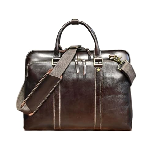 BSWRTH Aktentaschen Handtaschen Echtes Leder Totes Herren Schultertaschen Computertaschen Laptoptaschen Gepäck Kuriertaschen(Brown) von BSWRTH