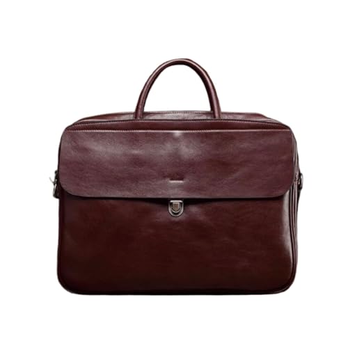 BSWRTH Aktentaschen Laptoptaschen Echtes Leder Tragetaschen Herren Schultertaschen Computertaschen Handtaschen Gepäck Kuriertaschen(Brown2) von BSWRTH