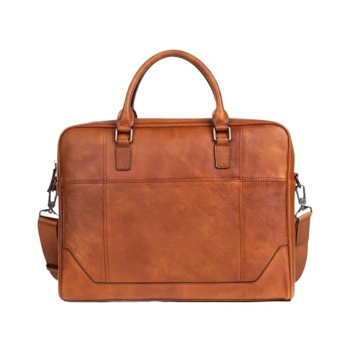 BSWRTH Computertaschen Laptoptaschen Echtes Leder Totes Herren Aktentaschen Schultertaschen Handtaschen(Brown1) von BSWRTH