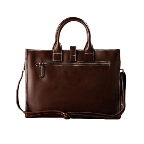 BSWRTH Laptoptaschen Aktentaschen Echtes Leder Tragetaschen Herren Schultertaschen Messenger Bags Handtaschen Computertaschen(Brown2) von BSWRTH