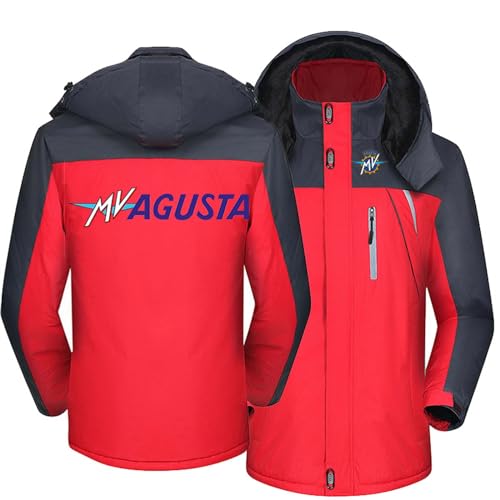 BSapp wasserdichte Jacke für Männer,MV-agusta Winter Windjacke Leichte Draußen Winddichtes Oberbekleidung,Sport Mit Kapuze Mantel,Männergeschenke-Red||XL von BSapp