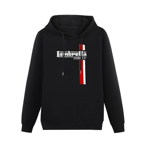 Lambretta Vespa Mens Funny Unisex Sweatshirts Graphic Print Hooded Black Sweater XXL von BSapp