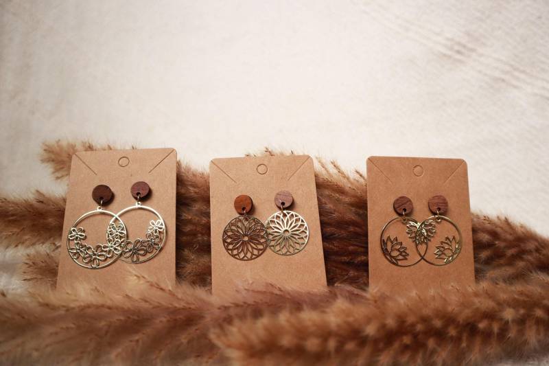 Ohrringe - Schmuck Dirndlschmuck Lotus Blume Mandala Gold Geschenk von BSmorethanwood