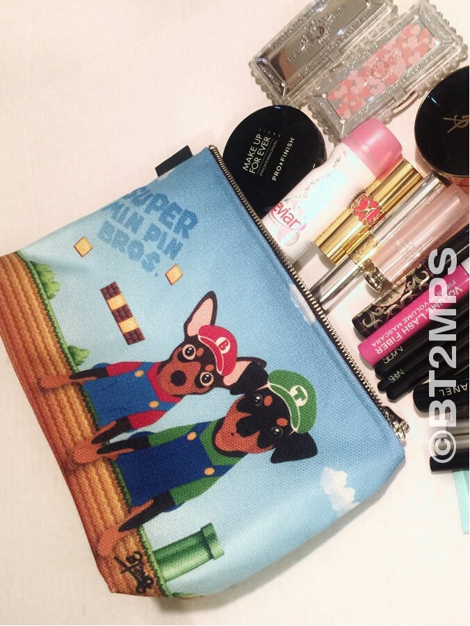 Nintendo Super Mario Inspiriert Min Pin Brothers Zwergpinscher Große Make-Up Kulturtasche Organizer von BT2MPS
