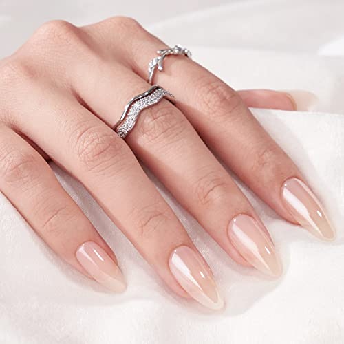 BTArtbox Press On Nails Mandel Kurz Glossy Fake Nails 30 Stück Sheer künstliche Nägel zum Aufkleben mit Nail Glue, Short Almond Künstliche Fingernägel Natuerlich False Nails für Frauen & Mädchen von BTArtbox
