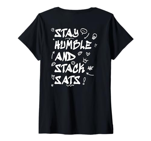 Damen Krypto: Bleib bescheiden und Statistiken stapeln T-Shirt mit V-Ausschnitt Damen Krypto: Bleib bescheiden und Statistiken stapeln T-Shirt mit V-Ausschnitt von BTC Crypto-Bitcoin