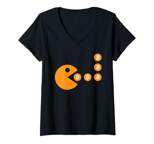 Damen Bitcoin BTC Funny Cryptocurrency Video Game Bitcoiner T-Shirt mit V-Ausschnitt Damen Bitcoin BTC Funny Cryptocurrency Video Game Bitcoiner T-Shirt mit V-Ausschnitt von BTC Video Game Cryptocurrency Trader Tee