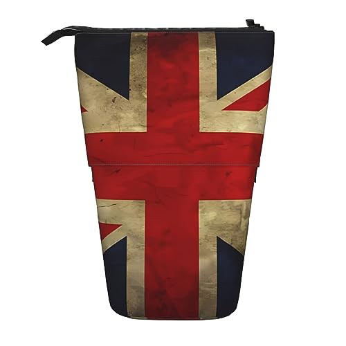 BTCOWZRV Federmäppchen mit britischer Flagge, niedliches Stifteetui, Teleskop-Schreibwaren-Beutel, Make-up-Kosmetiktasche für Frauen, Büro von BTCOWZRV