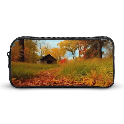 BTCOWZRV Großes Federmäppchen, Galerie für Herbst, ästhetisches Stifteetui für Damen und Herren, tragbare Kosmetiktasche, multifunktionale Münztasche für Büro, Urlaub, Stil, 22 x 12 x 5 cm, von BTCOWZRV