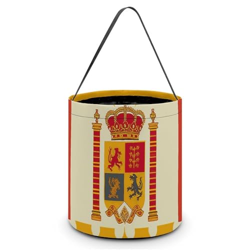 BTCOWZRV Halloween-Süßigkeiten-Eimer, spanische Flagge, Muster, Halloween-Süßigkeitentüten mit Griff, Halloween-Tragetasche, faltbar, wiederverwendbar, Süßigkeitenkorb, Goodie-Taschen für BTCOWZRV Halloween-Süßigkeiten-Eimer, spanische Flagge, Muster, Halloween-Süßigkeitentüten mit Griff, Halloween-Tragetasche, faltbar, wiederverwendbar, Süßigkeitenkorb, Goodie-Taschen für von BTCOWZRV