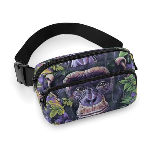 Bauchtasche Graffiti im Dschungel, Bauchtasche für Damen und Herren, wasserdichte Gürteltasche mit verstellbarem Gürtel, lässige Umhängetasche, Reise-Hüfttasche für Sport, Laufen, Radfahren, Weiß, 20 Bauchtasche Graffiti im Dschungel, Bauchtasche für Damen und Herren, wasserdichte Gürteltasche mit verstellbarem Gürtel, lässige Umhängetasche, Reise-Hüfttasche für Sport, Laufen, Radfahren, Weiß, 20 von BTCOWZRV