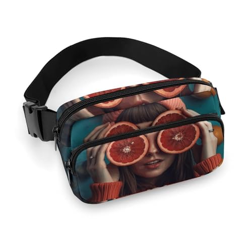 Bauchtasche Grapefruit mit Augen für Damen und Herren, wasserdichte Gürteltasche mit verstellbarem Gürtel, lässige Umhängetasche, Reise-Hüfttasche für Sport, Laufen, Radfahren, Weiß, 20 x 13 cm, Bauchtasche Grapefruit mit Augen für Damen und Herren, wasserdichte Gürteltasche mit verstellbarem Gürtel, lässige Umhängetasche, Reise-Hüfttasche für Sport, Laufen, Radfahren, Weiß, 20 x 13 cm, von BTCOWZRV