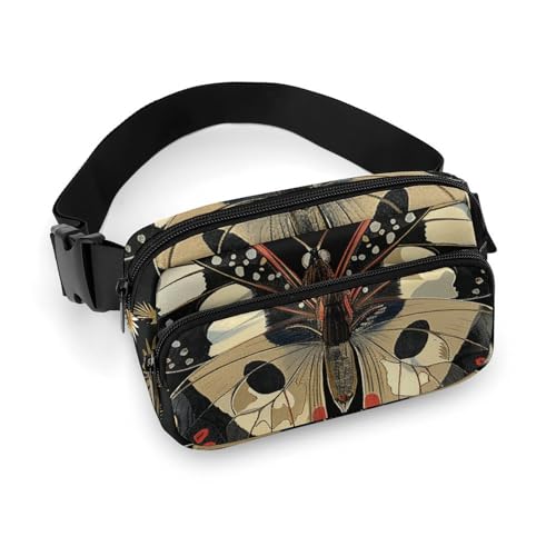 Bauchtasche mit buntem Schmetterlingsmuster, Bauchtasche für Damen und Herren, wasserdichte Gürteltasche mit verstellbarem Gürtel, lässige Umhängetasche, Reise-Hüfttasche für Sport, Laufen, Radfahren, Bauchtasche mit buntem Schmetterlingsmuster, Bauchtasche für Damen und Herren, wasserdichte Gürteltasche mit verstellbarem Gürtel, lässige Umhängetasche, Reise-Hüfttasche für Sport, Laufen, Radfahren, von BTCOWZRV