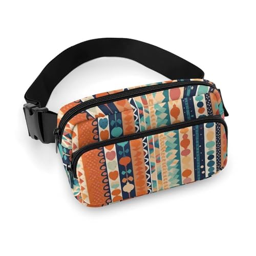 Bauchtasche mit farbigen Streifen, für Damen und Herren, wasserdichte Gürteltasche mit verstellbarem Gürtel, lässige Umhängetasche, Reise-Hüfttasche für Sport, Laufen, Radfahren, Weiß, 20 x 13 cm, Bauchtasche mit farbigen Streifen, für Damen und Herren, wasserdichte Gürteltasche mit verstellbarem Gürtel, lässige Umhängetasche, Reise-Hüfttasche für Sport, Laufen, Radfahren, Weiß, 20 x 13 cm, von BTCOWZRV