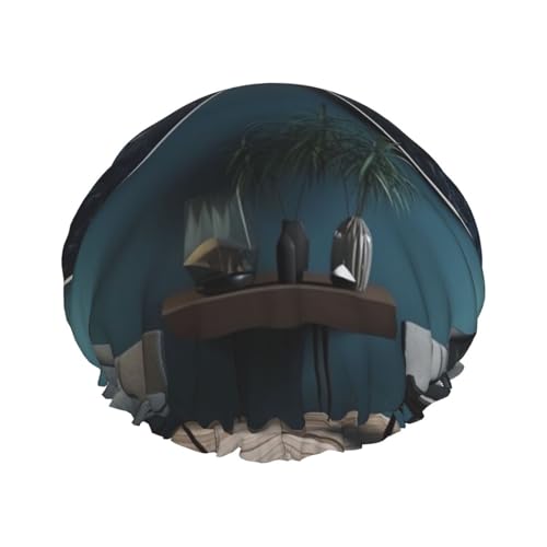 Moderne Raumduschhaube für Damen und Herren, wasserdichte Haarkappe mit elastischem Band, doppellagige Badekappen, wiederverwendbare Badeduschkappen für alle Haartypen Moderne Raumduschhaube für Damen und Herren, wasserdichte Haarkappe mit elastischem Band, doppellagige Badekappen, wiederverwendbare Badeduschkappen für alle Haartypen von BTCOWZRV