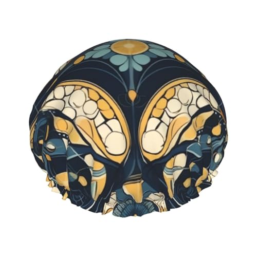 Oblate Pattern Shower Cap for Women Men Waterproof Hair Cap with Elastic Band Double Layered Bath Caps Reusable Bathing Shower Caps for All Hair Types Oblate Pattern Shower Cap for Women Men Waterproof Hair Cap with Elastic Band Double Layered Bath Caps Reusable Bathing Shower Caps for All Hair Types von BTCOWZRV