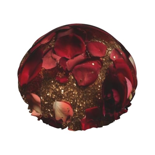 Rose Sparkling Shower Cap for Women Men Waterproof Hair Cap with Elastic Band Double Layered Bath Caps Reusable Bathing Shower Caps for All Hair Types Rose Sparkling Shower Cap for Women Men Waterproof Hair Cap with Elastic Band Double Layered Bath Caps Reusable Bathing Shower Caps for All Hair Types von BTCOWZRV