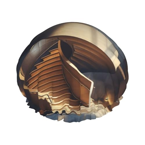 Spezielle Spiral-Treppen-Duschhaube für Damen und Herren, wasserdichte Haarkappe mit Gummiband, doppellagige Badekappen, wiederverwendbare Badeduschkappen für alle Haartypen Spezielle Spiral-Treppen-Duschhaube für Damen und Herren, wasserdichte Haarkappe mit Gummiband, doppellagige Badekappen, wiederverwendbare Badeduschkappen für alle Haartypen von BTCOWZRV