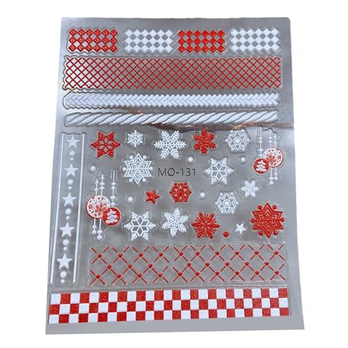 3D Geprägte Weihnachts Glitzer Nagelkunst Aufkleber Selbstklebende 5D Schneeflocke Winterurlaub Nagelzubehör Nagelkunst von BTGHPI