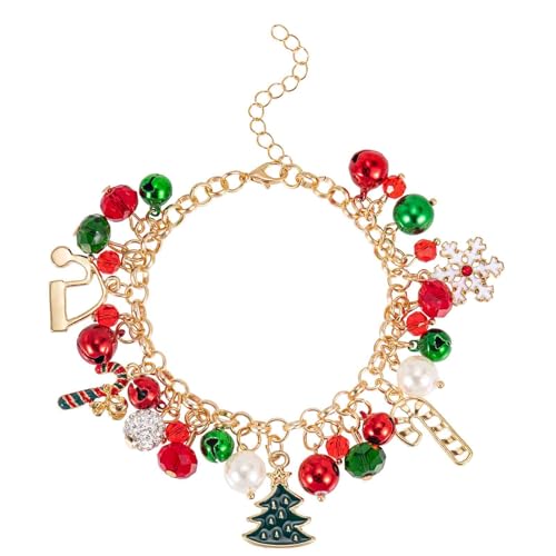 BTHRORO Armbänder Weihnachts Damen, Bunter Charm Armband Jingle Bell Ahänger Armbänder Weihnacht Schmuck Geschenk von BTHRORO