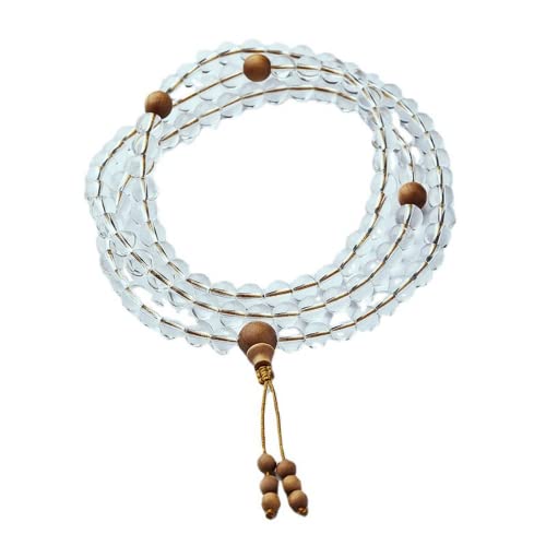 BTMDECOR 108 Perlen natürliche weiße Quarz-Gebetsperlen-Armband für Old Mountain Sandelholz Spacer, 6 mm BTMDECOR 108 Perlen natürliche weiße Quarz-Gebetsperlen-Armband für Old Mountain Sandelholz Spacer, 6 mm von BTMDECOR