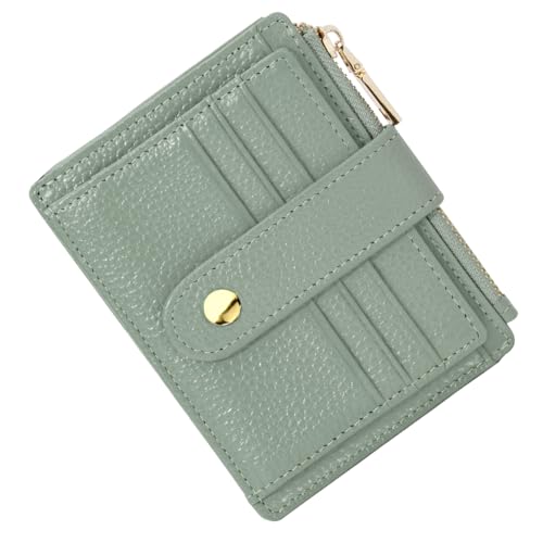 BTNEEU Kreditkartenetui Damen Echtes Leder Geldbörse Damen Klein RFID Schutz Kartenetui mit Münzfach Herren Geldbeutel Mini Portemonnaie Visitenkartenetui Slim Card Holder mit 9 Kartenfächer von BTNEEU